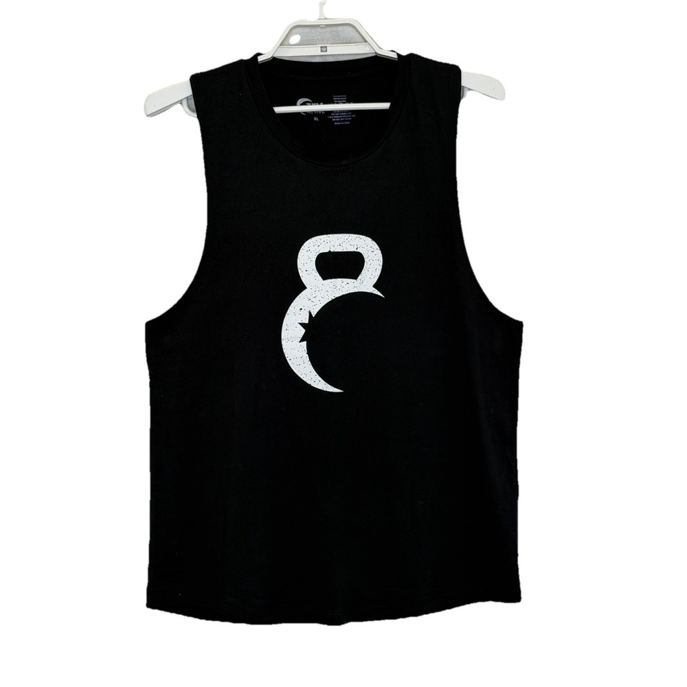 Zyia Active Kettle Moon Tank Top Womens Size XL Black Loose Fit Stretch‎ Workout